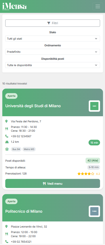 iMENSA App Interface